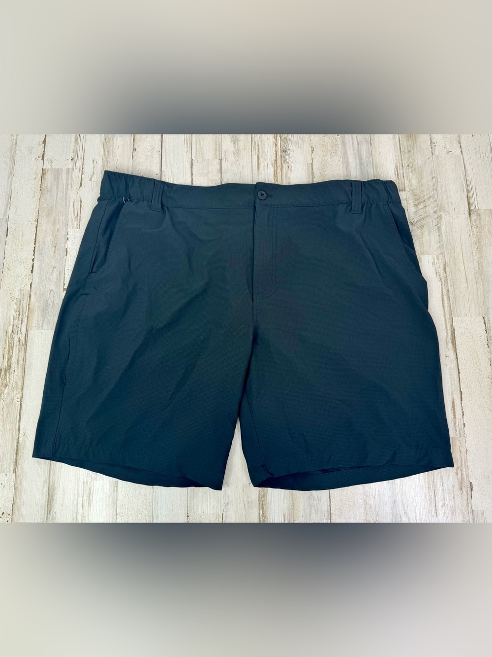 Eddie Bauer Shorts Men's 44 Black Chino Hiking Outdoor Cotton 9" Inseam